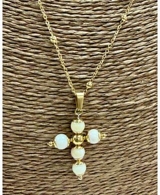 COLLAR CRUZ CORAL “SACRED BEIGE”