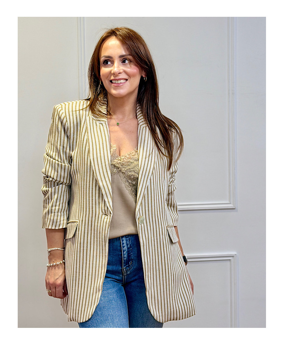 BLAZER RAYAS “CITY STRIPES”CAMEL