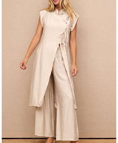 CONJUNTO FLUIDO BEIGE “LINEN GRACE”