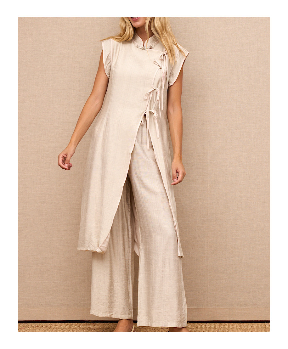 CONJUNTO FLUIDO BEIGE “LINEN GRACE”