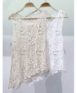 TOP ENCAJE BEIGE BOHO “LACE WHISPER”