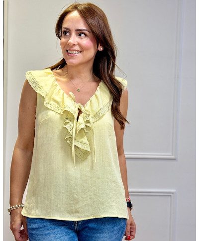 BLUSA ÉLYSÉE ROMANTIC AMARILLA
