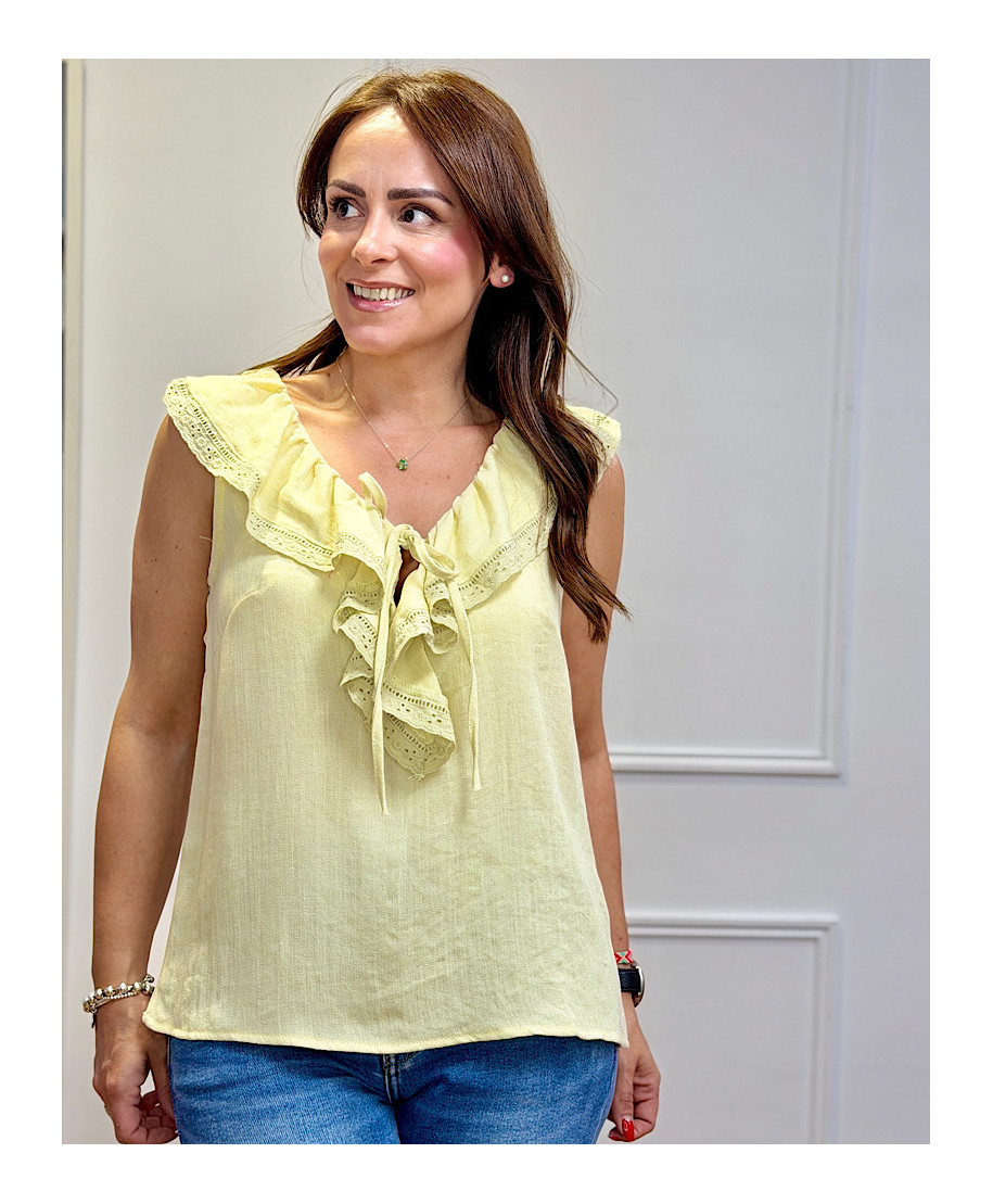 BLUSA ÉLYSÉE ROMANTIC AMARILLA
