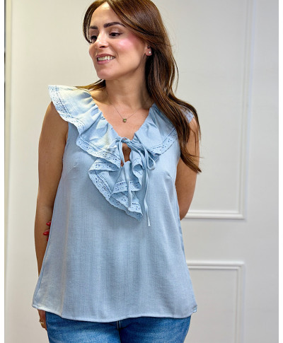 BLUSA ÉLYSÉE ROMANTIC AZUL