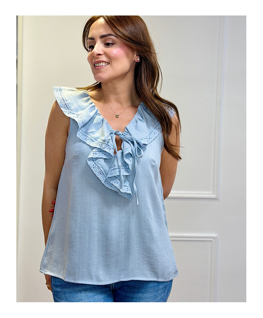BLUSA ÉLYSÉE ROMANTIC AZUL
