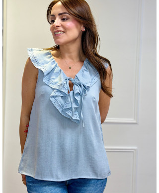 BLUSA ÉLYSÉE ROMANTIC AZUL