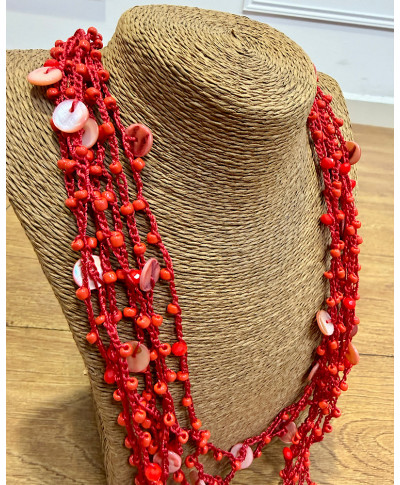 COLLAR ARTESANAL CORALINA ROJA