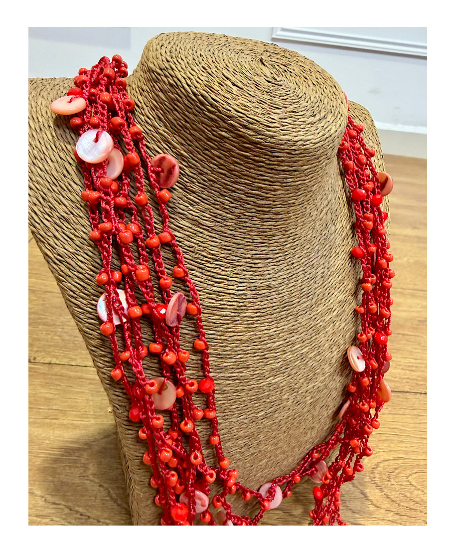 COLLAR ARTESANAL CORALINA ROJA