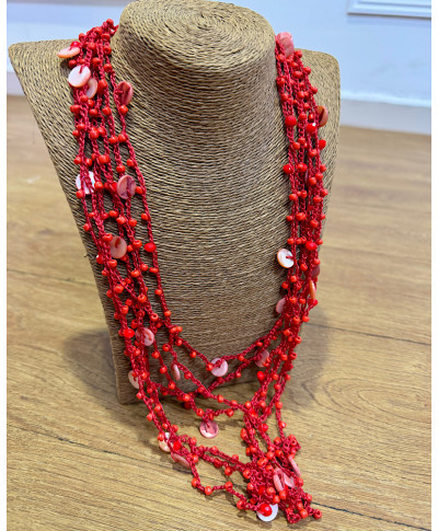COLLAR ARTESANAL CORALINA ROJA