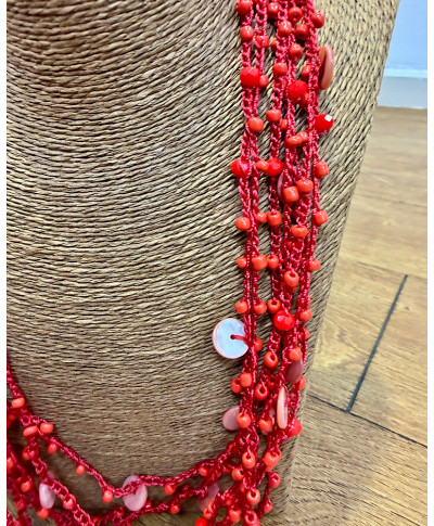 COLLAR ARTESANAL CORALINA ROJA