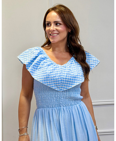 VESTIDO ROSALIA VICHY AZUL