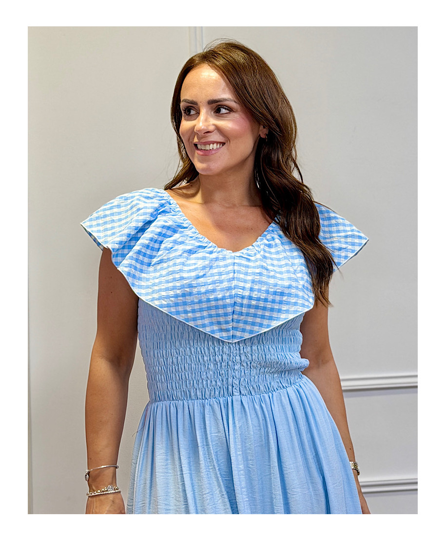 VESTIDO ROSALIA VICHY AZUL