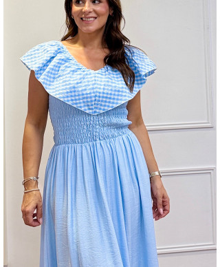 VESTIDO ROSALIA VICHY AZUL