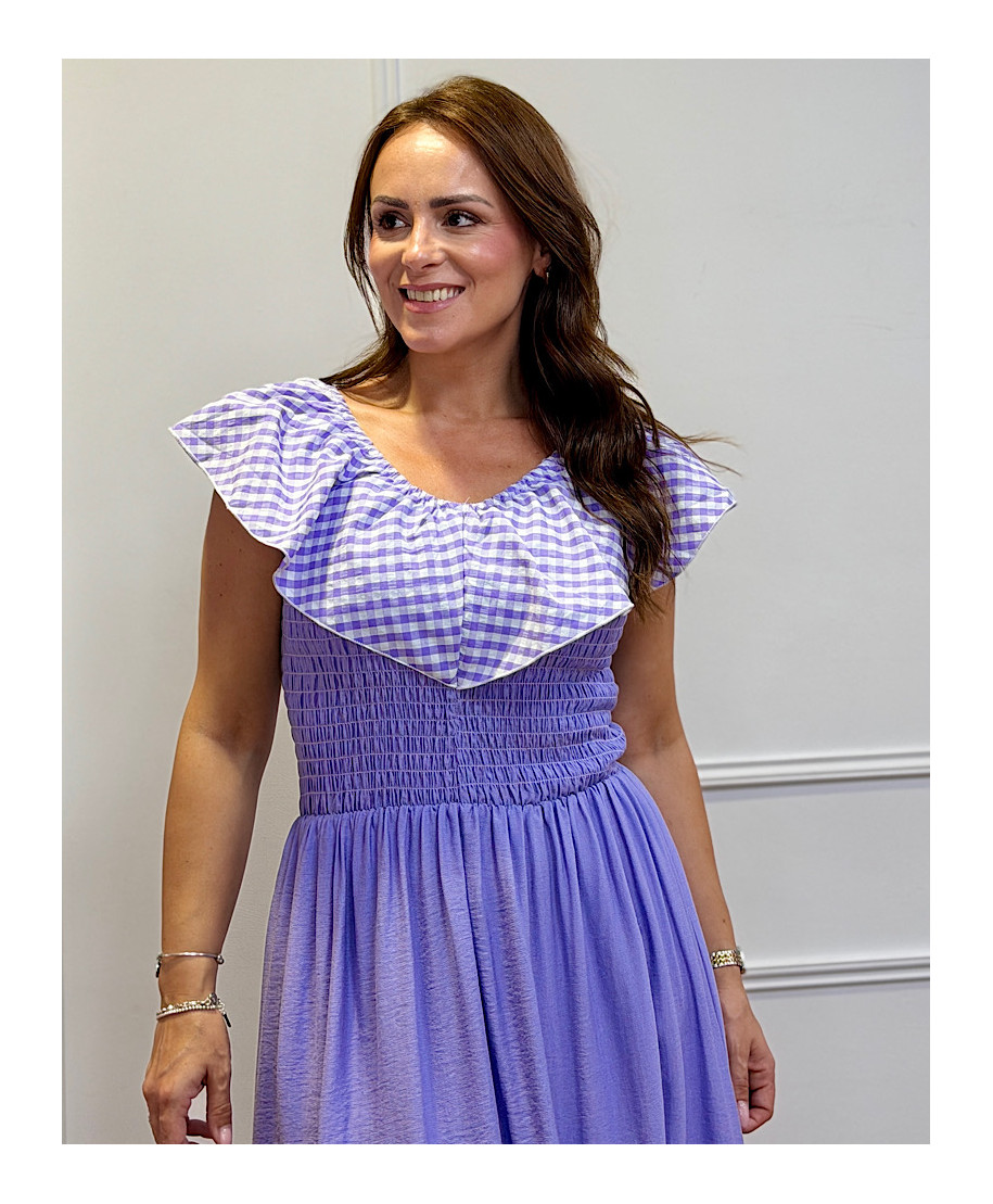 VESTIDO ROSALIA VICHY LAVANDA