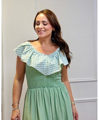 VESTIDO ROSALIA VICHY VERDE