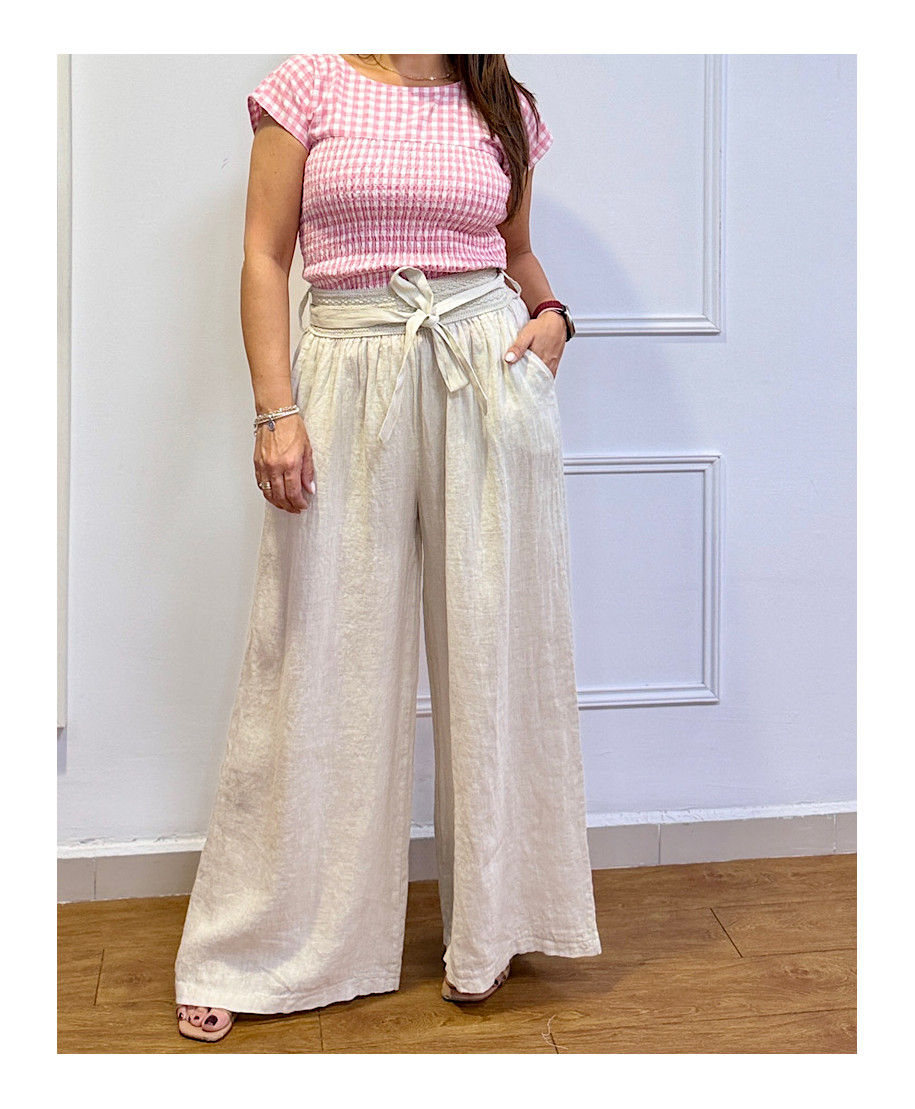 PANTALÓN PALAZZO NORA BEIGE