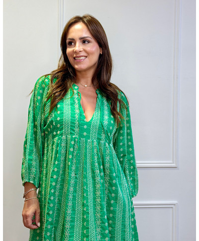 VESTIDO BOHO ROMANCE VERDE