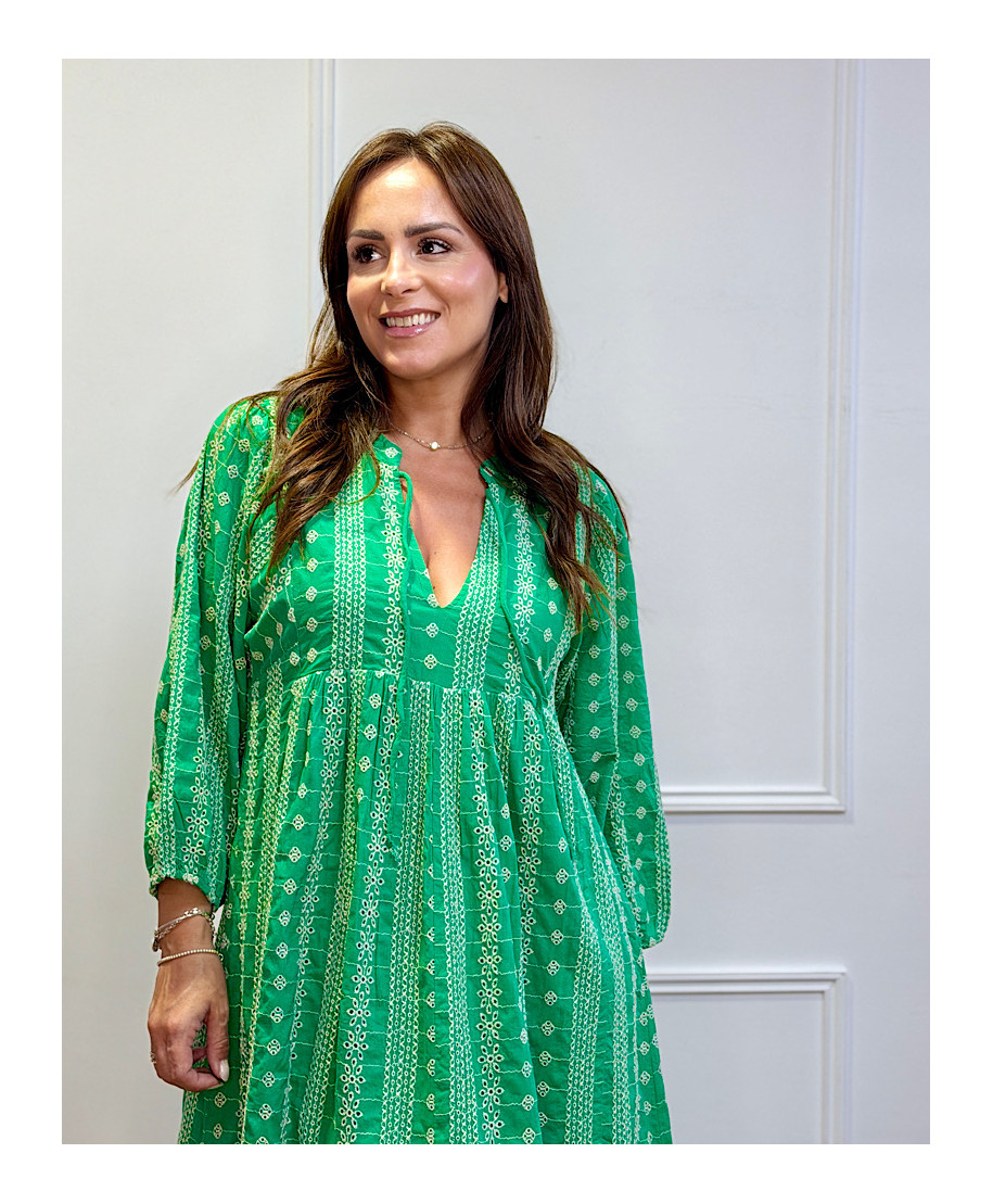 VESTIDO BOHO ROMANCE VERDE