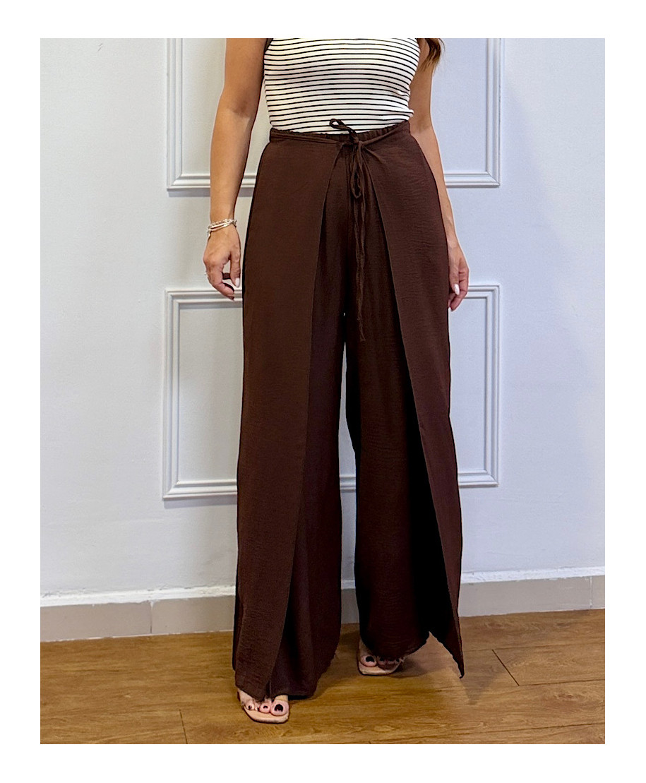 PANTALÓN PALAZZO SANTORINI FLOW CHOCO