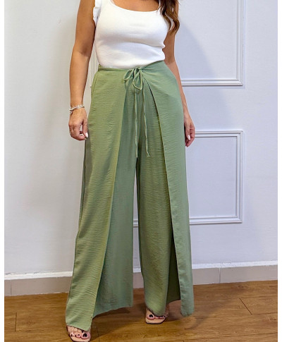 PANTALÓN PALAZZO SANTORINI FLOW VERDE