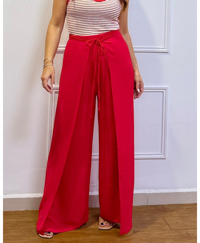 PANTALÓN PALAZZO SANTORINI FLOW ROJO