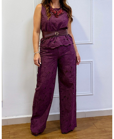 CONJUNTO BORDADO BURGUNDY ELEGANCE