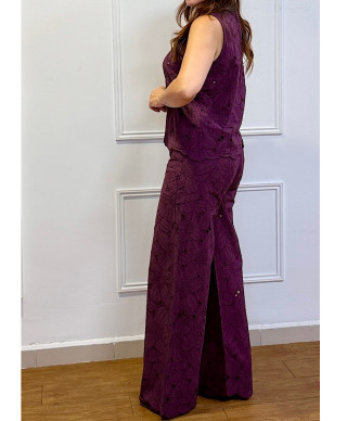 CONJUNTO BORDADO BURGUNDY ELEGANCE