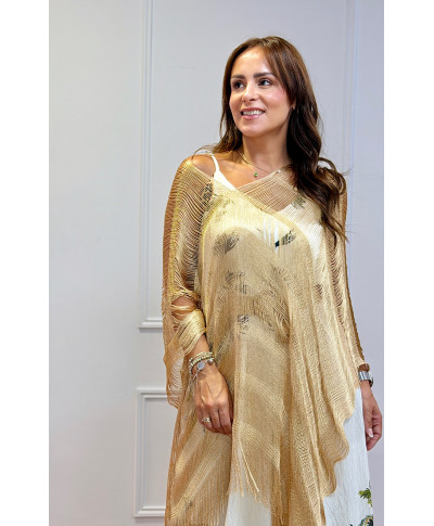 PONCHO METALIZADO ÁUREA DORADO