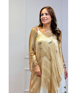 PONCHO METALIZADO ÁUREA DORADO