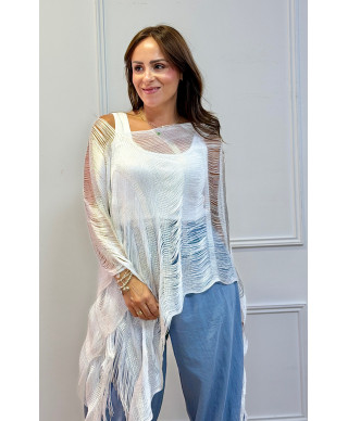 PONCHO METALIZADO ÁUREA PLATA