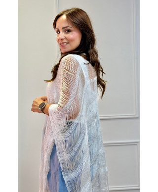 PONCHO METALIZADO ÁUREA PLATA