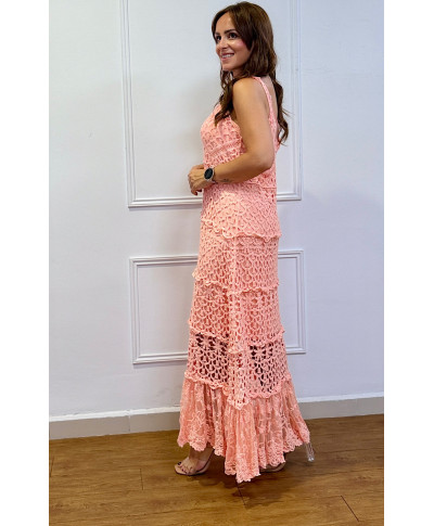 VESTIDO CROCHET AMALFI CORAL