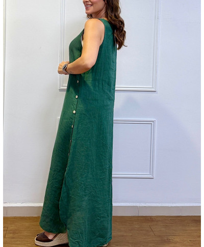VESTIDO LARGO "ALMA MEDITERRÁNEA" VERDE