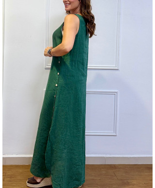 VESTIDO LARGO "ALMA MEDITERRÁNEA" VERDE