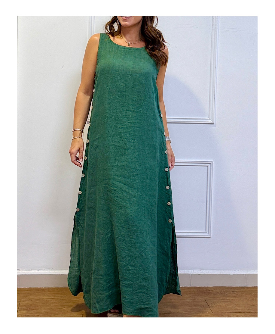 VESTIDO LARGO "ALMA MEDITERRÁNEA" VERDE