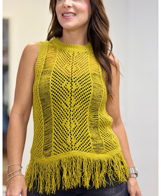 TOP FLECOS BOHO "SIENA" VERDE