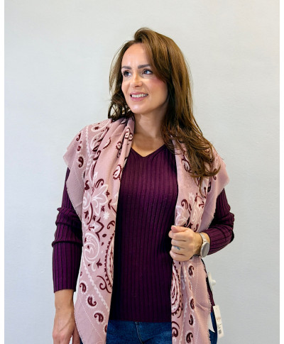 PAÑUELO PAISLEY ROSA