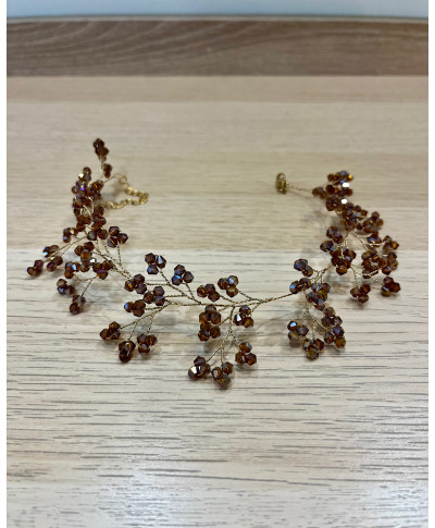CHOKER SELENE · CRISTALES MARRONES