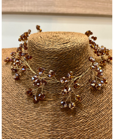 CHOKER SELENE · CRISTALES MARRONES