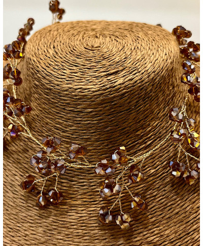 CHOKER SELENE · CRISTALES MARRONES