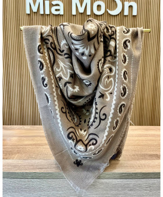 PAÑUELO PAISLEY TAUPE