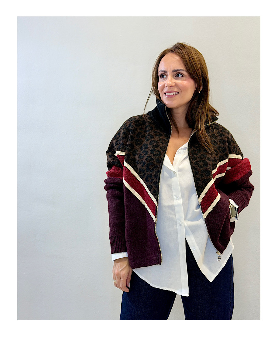 🤎 CHAQUETA LIVIA · ANIMAL PRINT & BURDEOS