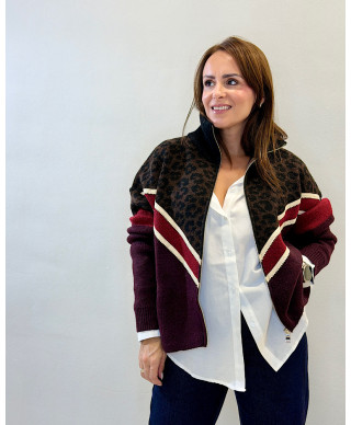 🤎 CHAQUETA LIVIA · ANIMAL PRINT & BURDEOS