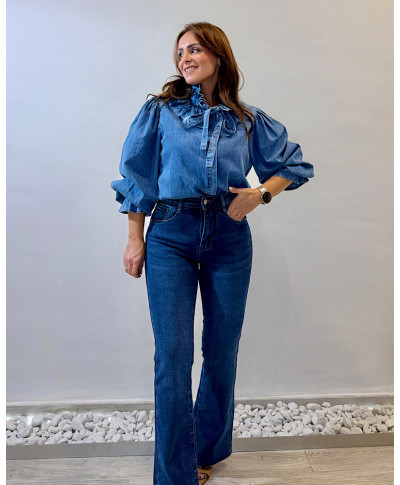 PANTALON TINA I CON FAJA INCORPORADA I DENIM