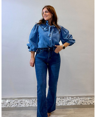 PANTALON TINA I CON FAJA INCORPORADA I DENIM