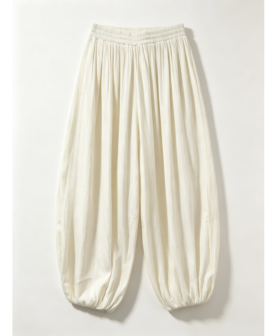 PANTALÓN LIVIA · BOMBACHO FLUIDO· BLANCO ROTO