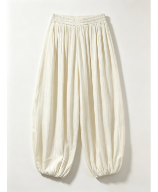 PANTALÓN LIVIA · BOMBACHO FLUIDO· BLANCO ROTO