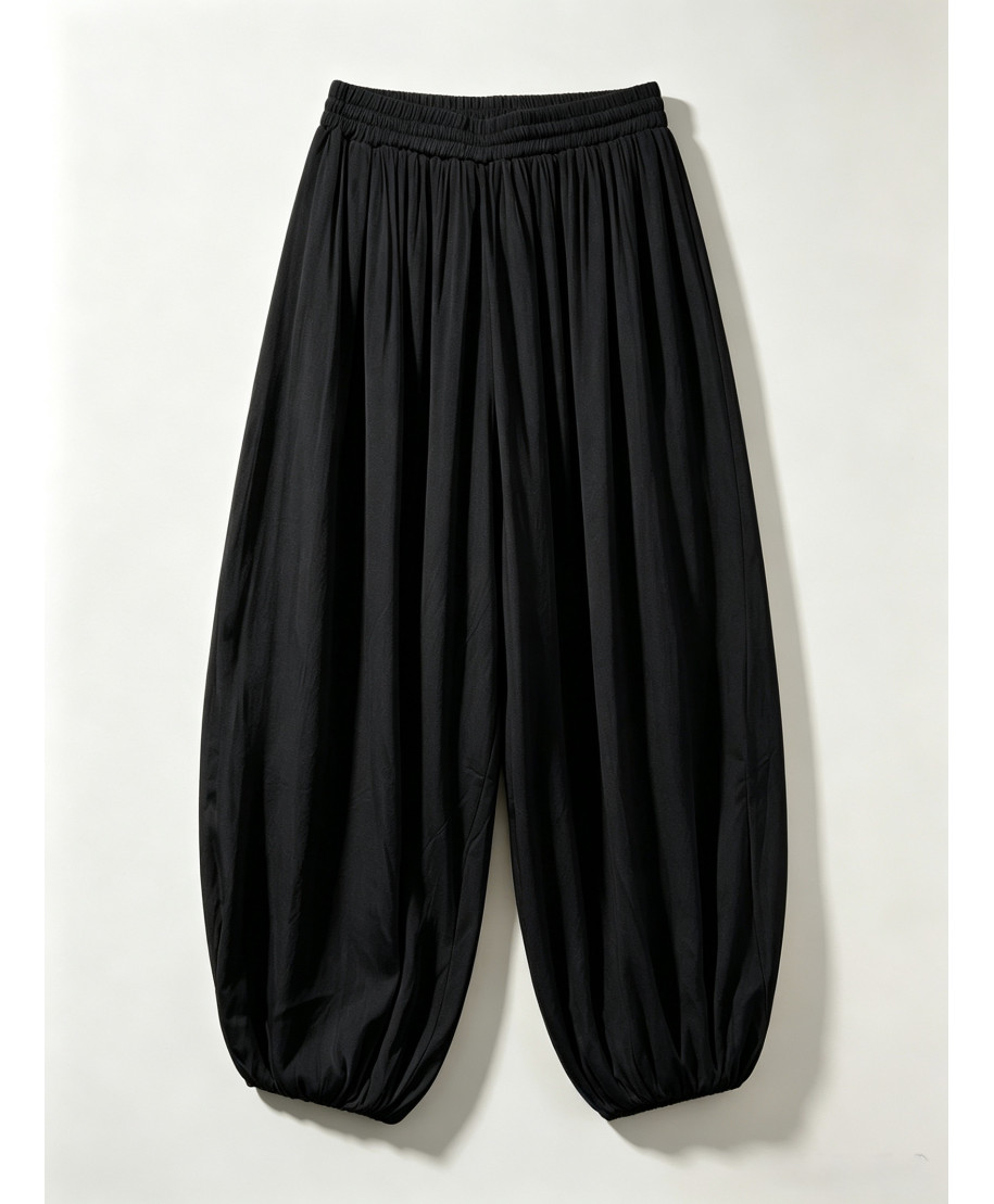 PANTALON LIVIA · BOMBACHO FLUIDO· NEGRO