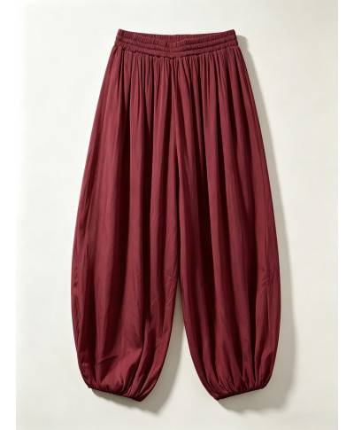 PANTALON LIVIA· BOMBACHO FLUIDO · BURDEOS