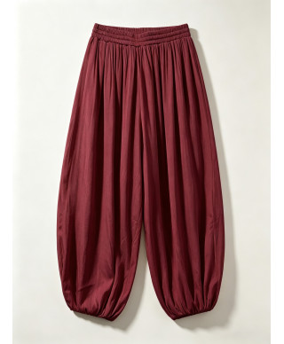 PANTALON LIVIA· BOMBACHO FLUIDO · BURDEOS
